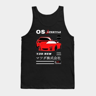 RX-7 (Red) OSJ LifeStyle [Black Edition] Tank Top